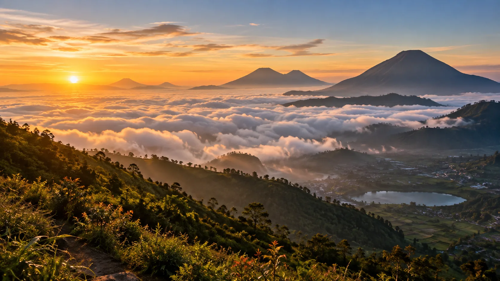 Ilustrasi sinematik Dieng