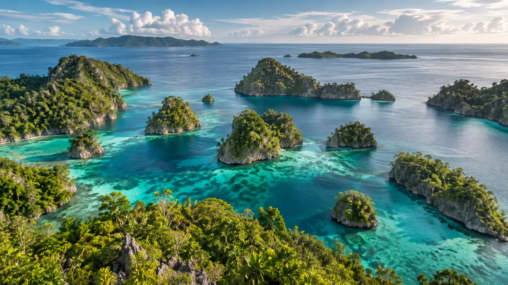 Ilustrasi sinematik Raja Ampat
